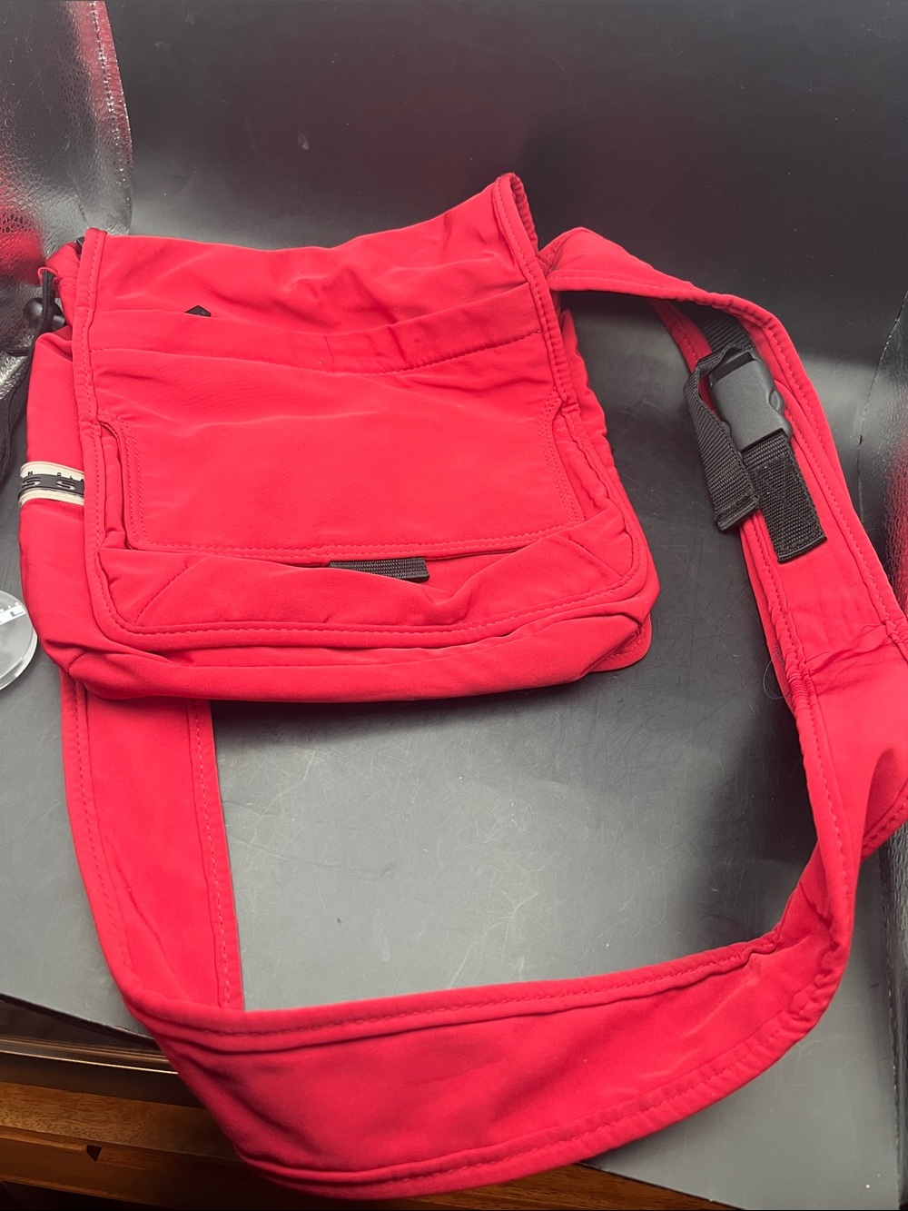 Vintage Y2k Fossil American Classic Red Nylon Crossbody Bag Pockets!